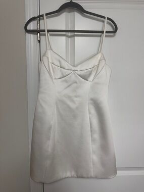 Bardot Ivory Satin Cowl Neck Mini Dress